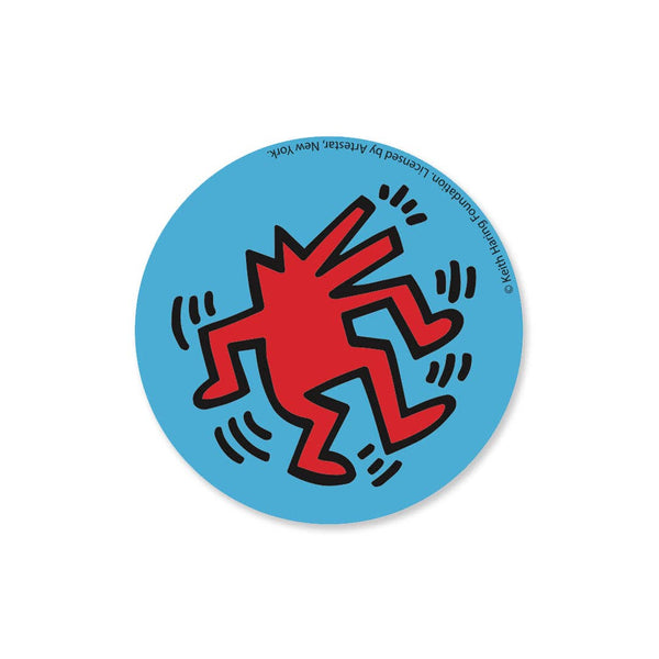 Keith Haring Red Dancing Dog Button