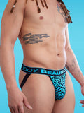 BEAUBOY Leopard Jockstrap Blue