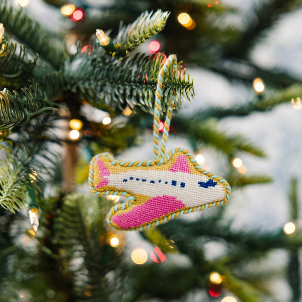 Airplane Needlepoint Ornament