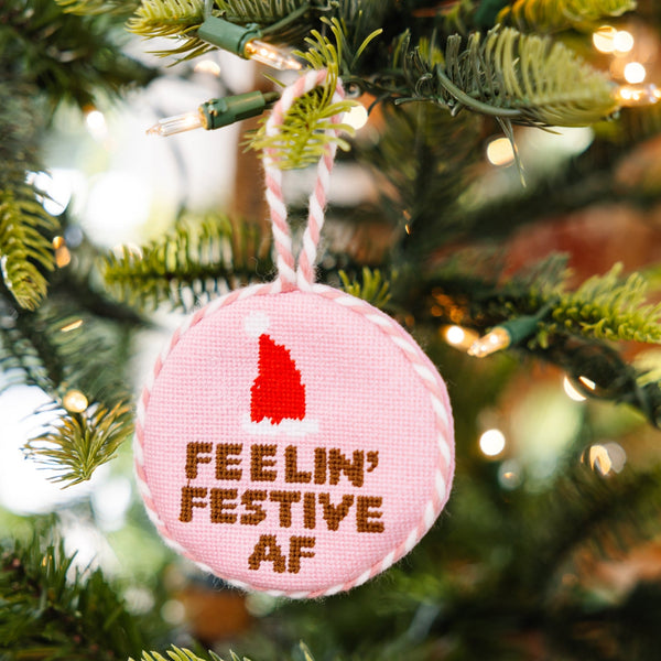 FESTIVE AF Needlepoint Ornament