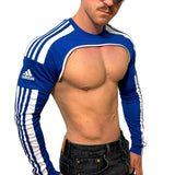 Adidas Sport Shoulders Crop Top Long Sleeves Blue BY SNEAKERMASK