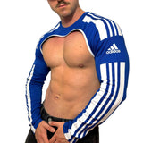 Adidas Sport Shoulders Crop Top Long Sleeves Blue BY SNEAKERMASK