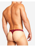 TEAMM8 Bass Mesh Swim Thong - Burgundy