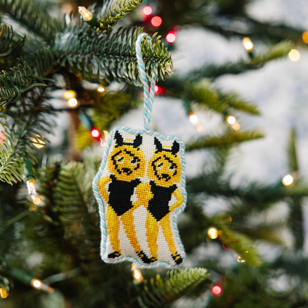 Twinning Emoji Needlepoint Ornament