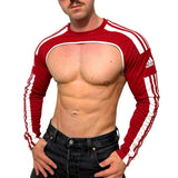 Adidas Sport Shoulders Crop Top Long Sleeves Red Top BY SNEAKERMASK