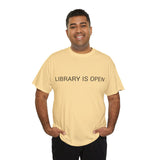 LIBRARY IS OPEN TEE BY CULTUREEDIT AVAILABLE IN 13 COLORS