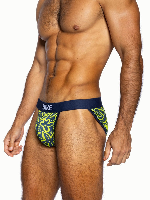 BIKE Stretch Cotton Jock Brief - Flower Party