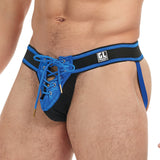 Goal Line Lace-Up Jockstrap Blue