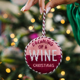 Wine Christmas Needlepoint Ornament