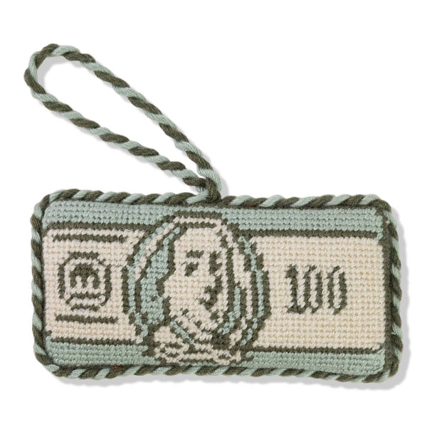 $100 Bill Needlepoint Ornament