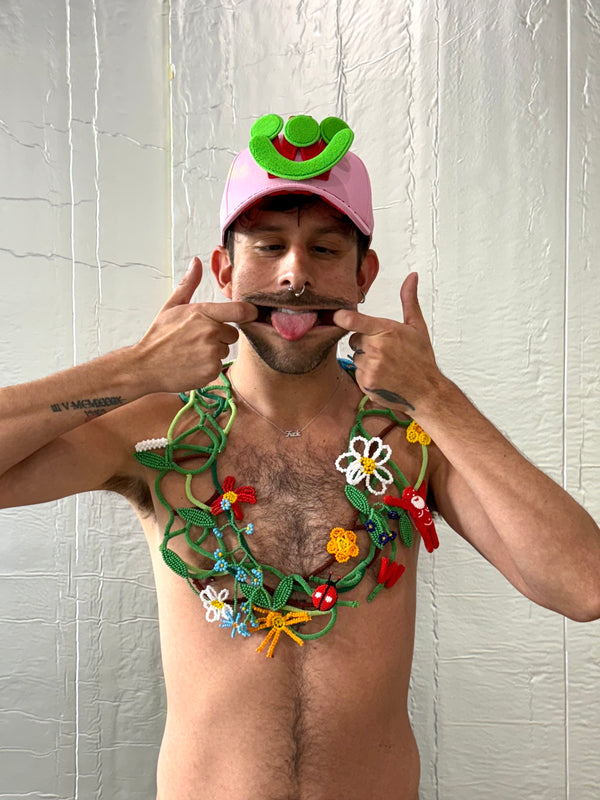 Smiley Cap in Pink by Walter van Beirendonck