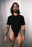 Louis Gabriel Nouchi BODY T-SHIRT IN RECYCLED RIBBED JERSEY BLACK