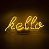 Neon Light 'hello' Wall Sign - Yellow or Pink