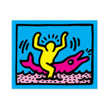 Dolphin Rider By Keith Haring - Die-Cut Sticker