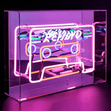 'cassette' Large Glass Neon Sign
