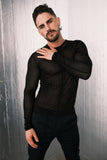 Louis Gabriel Nouchi LONG SLEEVE T-SHIRT WITH ASYMETRICAL OPENING IN SILK