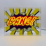 'bang!' Large Glass Neon Sign