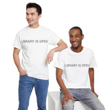 LIBRARY IS OPEN TEE BY CULTUREEDIT AVAILABLE IN 13 COLORS