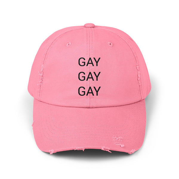 GAY GAY GAY Distressed Cap in 6 colors