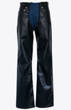 GMBH FAUX LEATHER AND DENIM ZIP PANTS FW 24-25