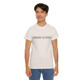 LIBRARY IS OPEN TEE BY CULTUREEDIT AVAILABLE IN 13 COLORS