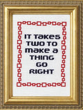 It Takes Two - Cross Stitch