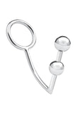 Blue Line 2 Bead Anal Hook & Cock Ring 45mm - Stainless Steel