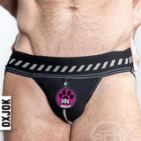 Oxballs Dog Pack Pup Taggers 7-Tag Dog Jock - Black/Silver