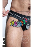 Oxballs Dog Pack Pup Taggers 7-Tag Dog Jock - Black/Silver