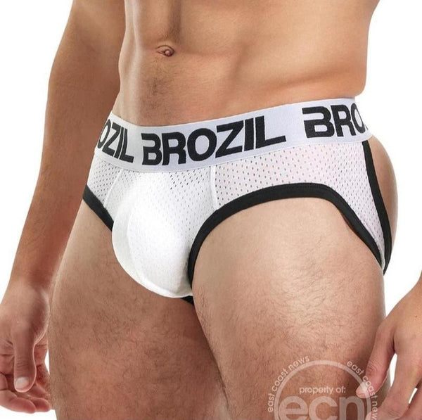 Brozil Ultra Sports Mesh Bulge Brief White