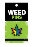 Marijuana Leaf Rainbow Enamel Pin