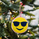 Sunglass Emoji Needlepoint Ornament