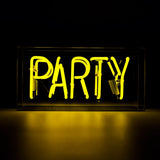 party Glass Neon Sign - Pink, yellow or blue