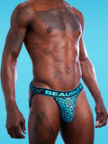 BEAUBOY Leopard Jockstrap Blue