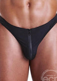 Fundies Unzip It Thong With Black Zorro Mask - O/S - Black