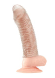 Blue Line Wavy Ribbed Penis Extension 6.5in - Clear