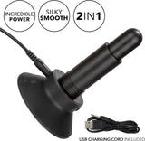 Eclipse Interchangeable Rechargeable Silicone Probe with Remote Control - Black