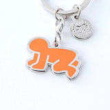 Keith Haring Orange Radiant Baby Keyclip