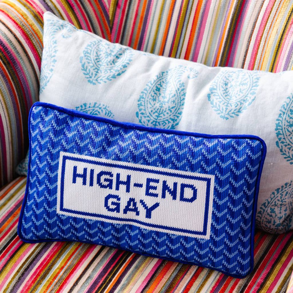 High-End Gays Needlepoint Pillow