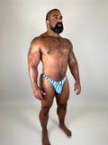 Alfons Dovana Blue Tiger Velvet Thong