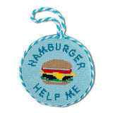 Hamburger Help Me Needlepoint Ornament