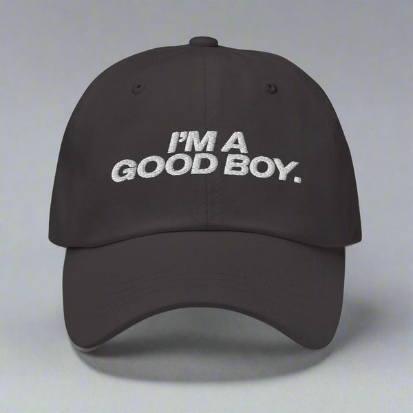I'm A Good Boy Dad Hat by YES HOMO in Dark Grey