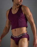 TEAMM8 Racer Mesh Crop Singlet - Eggplant