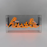 'hustle' Acrylic Box Neon Light