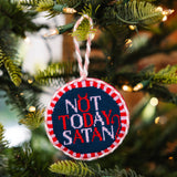 Not Today Satan Needlepoint Ornament