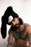 LOVERBOY BY CHARLES JEFFREY FLUFFY CHUNKY RABBIT BEANIE BLACK