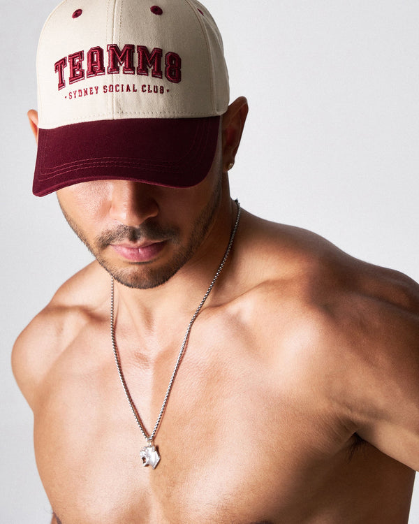 TEAMM8 S.S.C. Legacy Cap Crème & Maroon