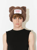 LOVERBOY BY CHARLES JEFFREY FLUFFY CHUNKY EARS BEANIE BROWN