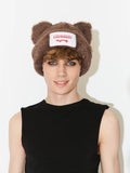 LOVERBOY BY CHARLES JEFFREY FLUFFY CHUNKY EARS BEANIE BROWN