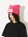 LOVERBOY BY CHARLES JEFFREY FLUFFY CHUNKY EARS BEANIE PINK